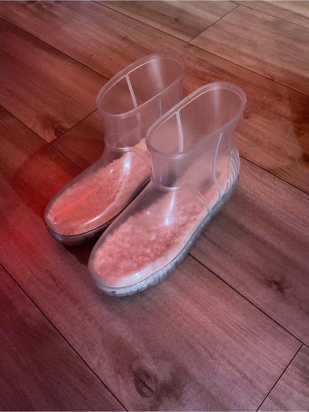 UGG Clear Shearling-Lined Waterproof Rain Boots - Translucent